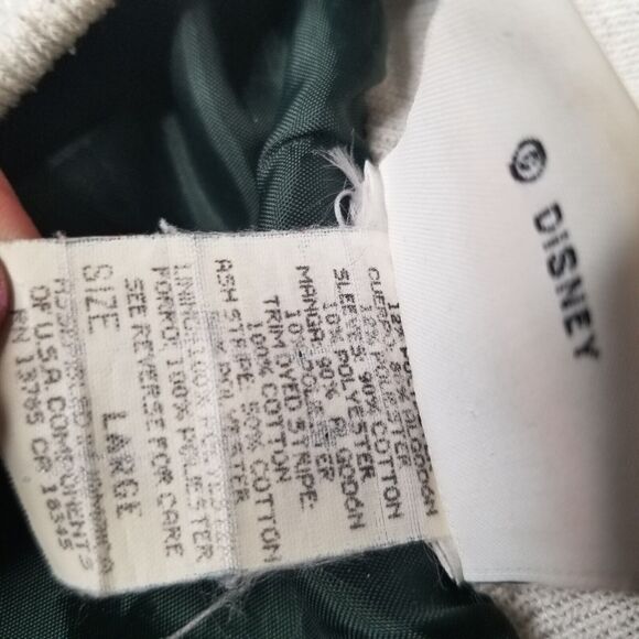 VTG 90s Disney Mickey & Co Jacket Green Gray Varsity Letterman Snap Button Large - Picture 6 of 16